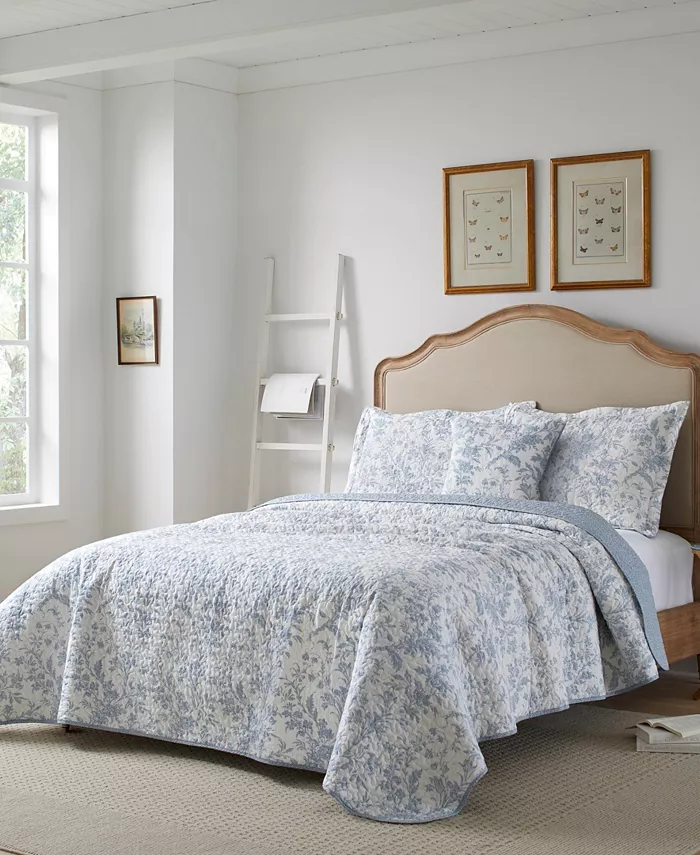 Laura Ashley Amberley Cotton Reversible 3-Piece Quilt Set， Twin