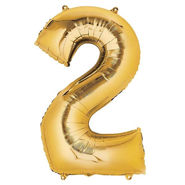 Shiny Metallic Gold Mylar Foil Helium/Air Number and Letter Balloons 40