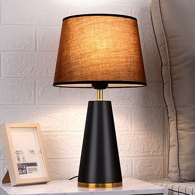 Modern Luxury Table Lamp with Night Light 16.9 Inch High Alabaster Glass Brass Metal White Fabric Drum Shade Decor For Living Room Bedroom Home Nightstand Home