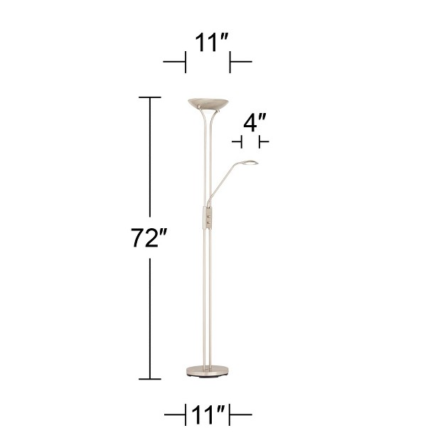 Tall Brushed Nickel Dimmable Led For Living Room Reading Bedroom Office House Home