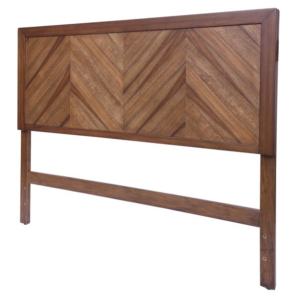 Piero Chevron Brown Wood Queen Headboard - - 27991445