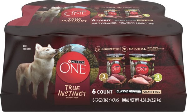 Purina ONE SmartBlend True Instinct Classic Ground Grain-Free Variety Pack Canned Dog Food