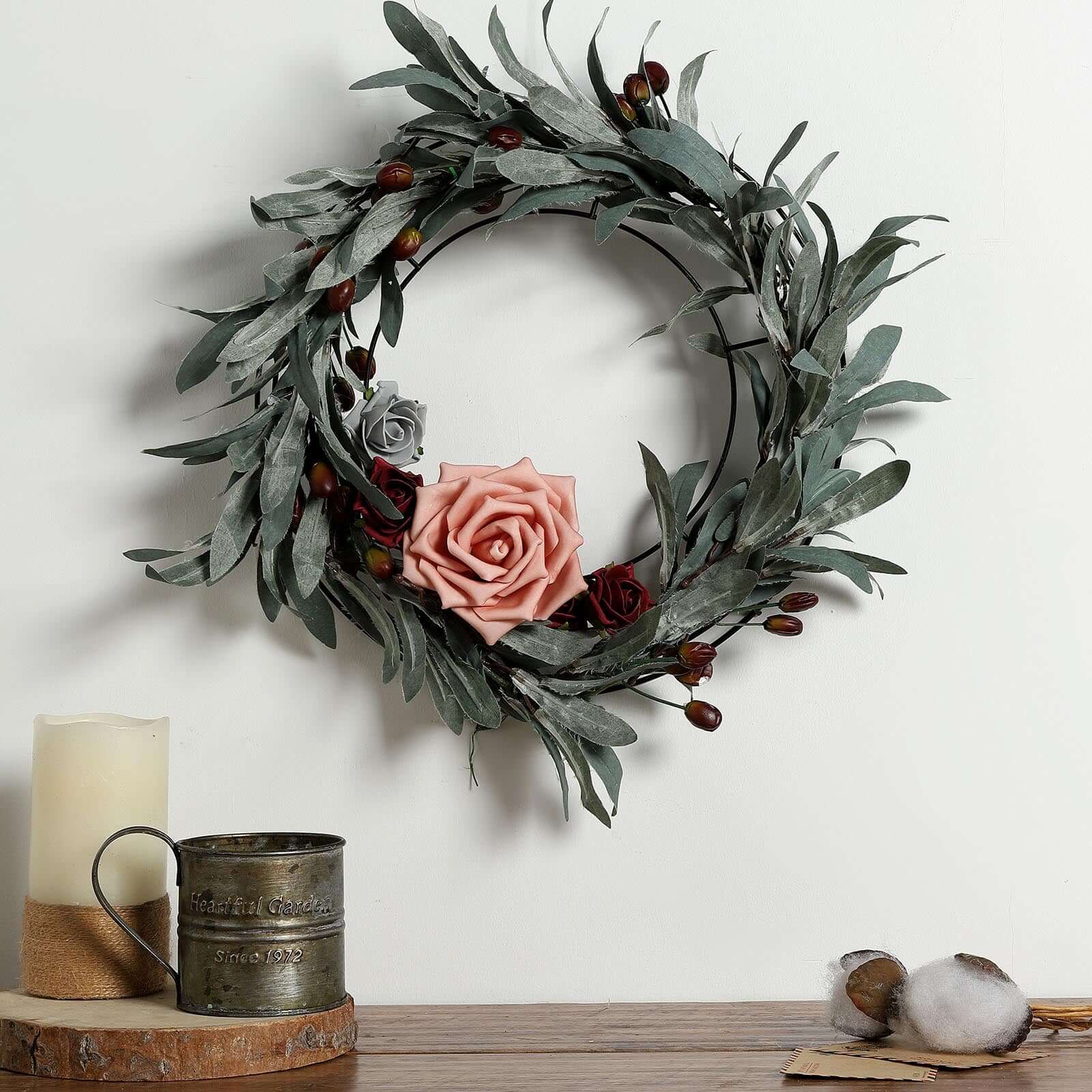 Black Metal Wire Wreath Frame, Wreath Ring 14