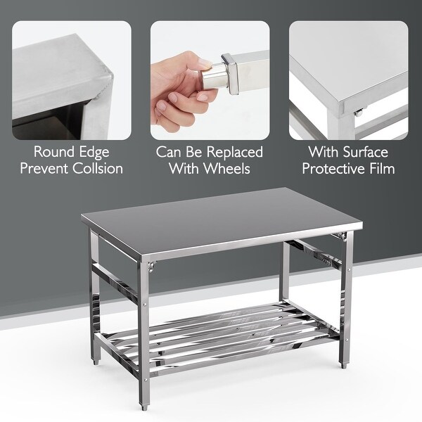 48x30 Inches Stainless Steel Table for Prep and Work