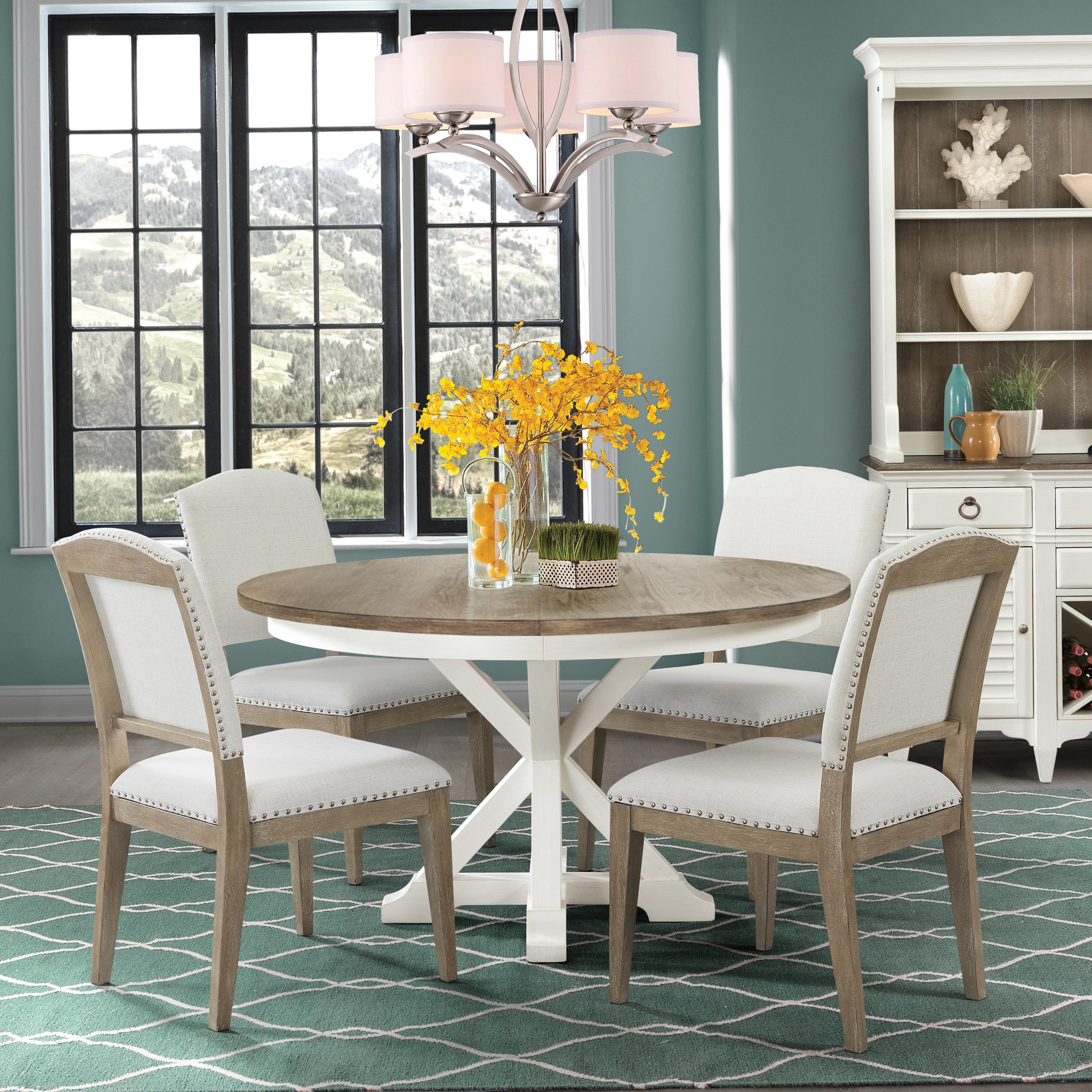 Charleston 5-pc Round Dining Set  - Extendable (48-66)