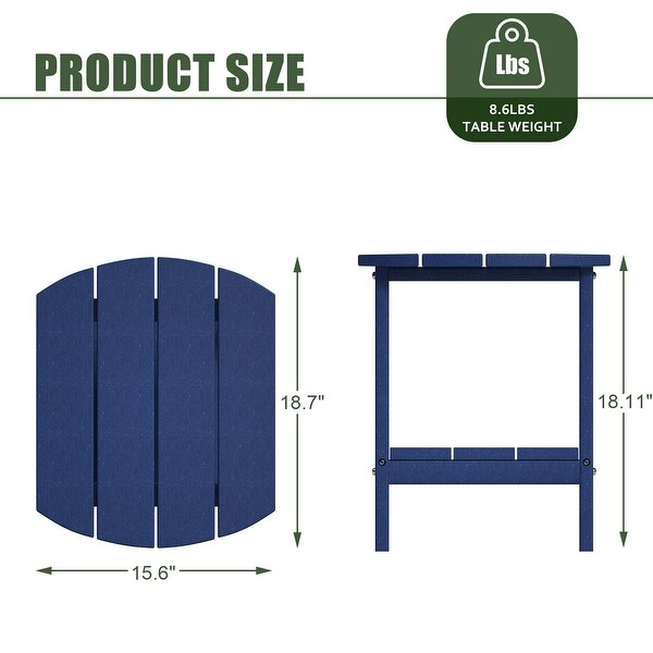 Outdoor Side Table for Adirondack Chairs，AllWeather Resistant HumidityProof Waterproof StainProof Accent Tables