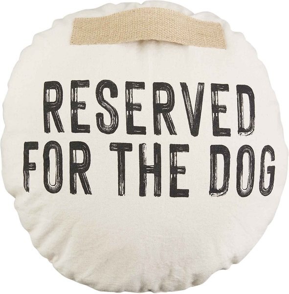 Mud Pie Reserved For The Dog Jute Handle Pillow， Tan