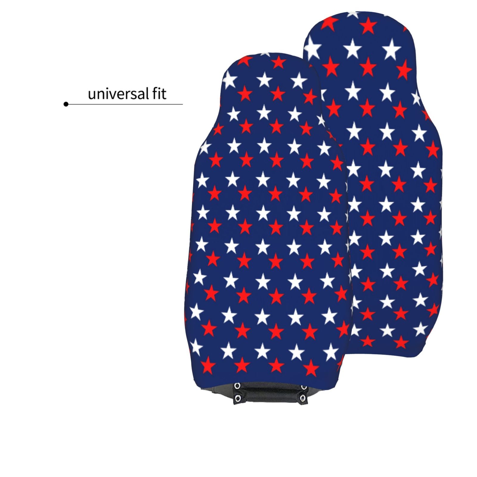 TEQUAN Front Seat Covers， America Patriotic Red White Blue Stars Pattern 2 Piece Car Seat Cover Fit Most Car SUV Truck Van