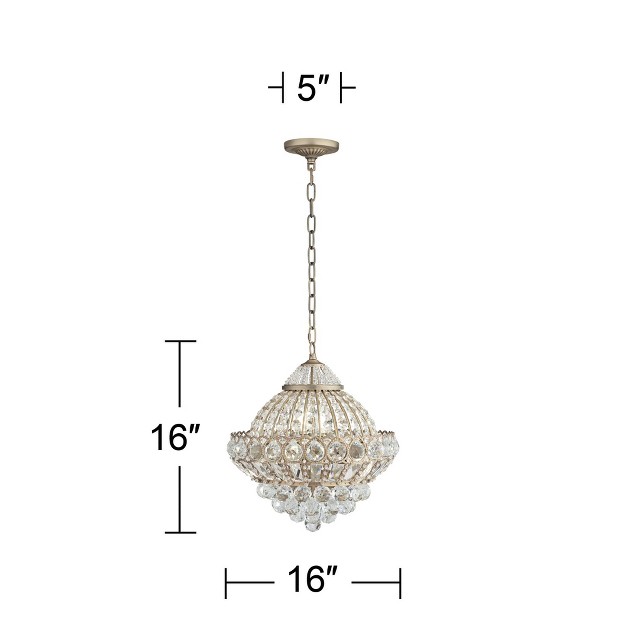 Wide French Crystal Glass 6 light Fixture For Dining Room House Kitchen Island Entryway