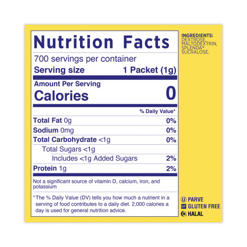 Splenda No Calorie Sweetener Packets， 700/Box (200094)