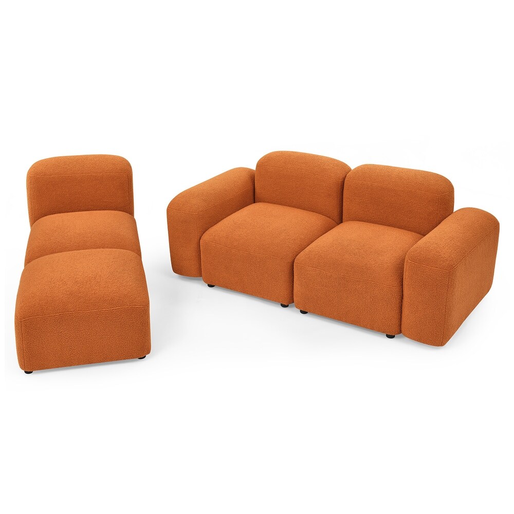 L Shape Modular Sectional Sofa with Ottoman  94.5\