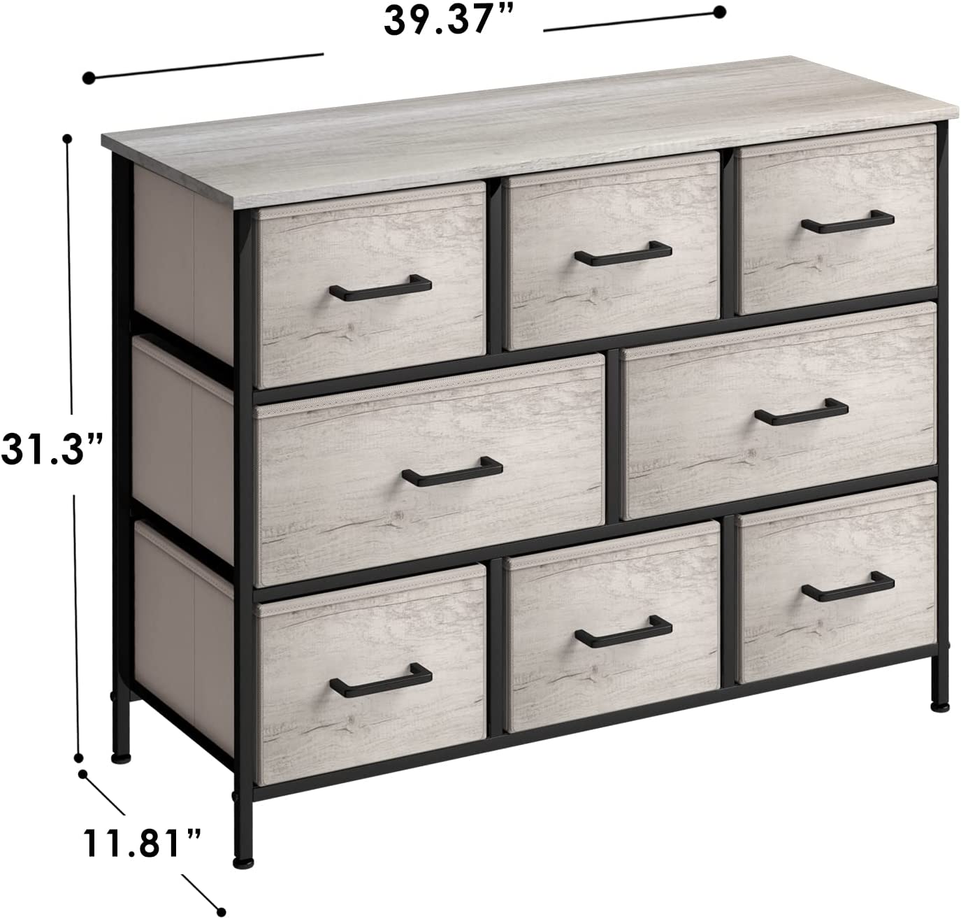 Sorbus Dresser with Fabric Drawers - Wide Chest of Drawers - Great for Bedroom and Living Room Organizing - Collapsible Drawers & Portable TV Stand