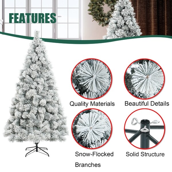 7.7Ft Full Artificial SnowFlocked Christmas Tree