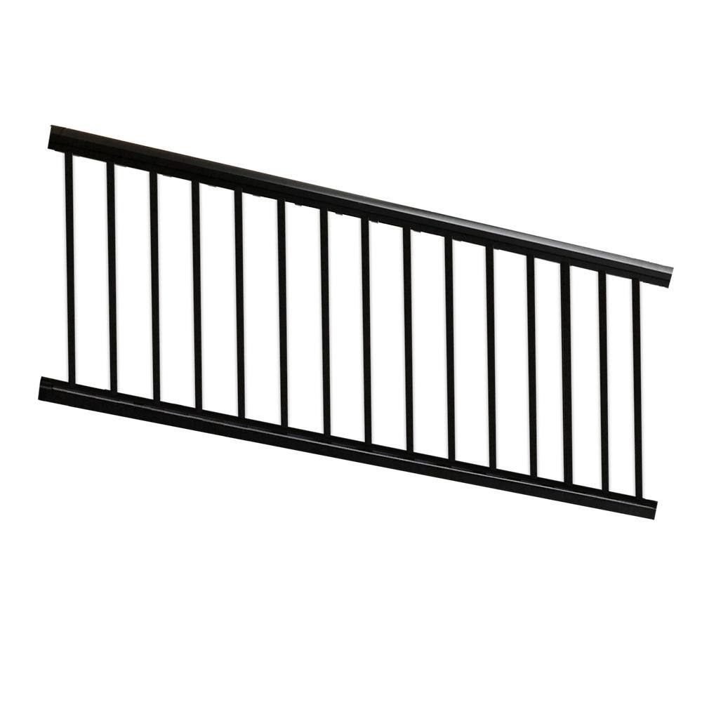 Weatherables Arlington 36 in. H x 96 in. W Textured Black Aluminum Stair Railing Kit CBR-AR36-A8S