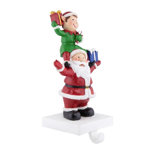 Santa And Elf Christmas Stocking Holder