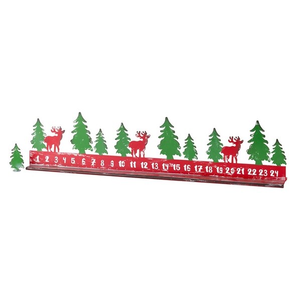 set of 2 red and green christmas countdown tabletop decor 23.5