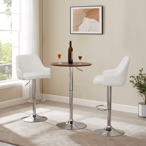 Javlergo Set of 4 Bar Stools Adjustable Counter Height Swivel Barstools with Back and Armrest