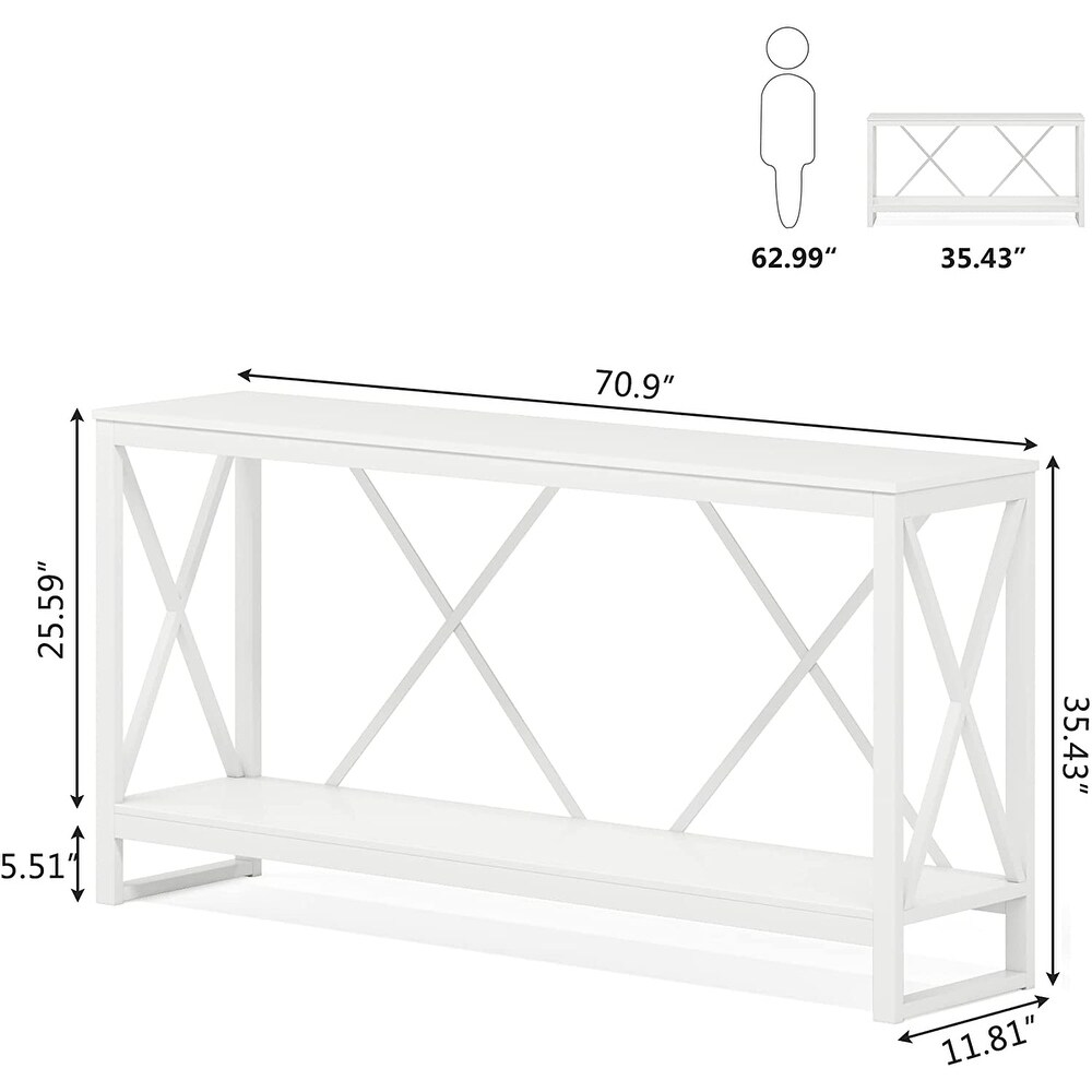 70.9 Inch Console Table  Industrial Sofa Table Narrow Long Entry Table   70.9\