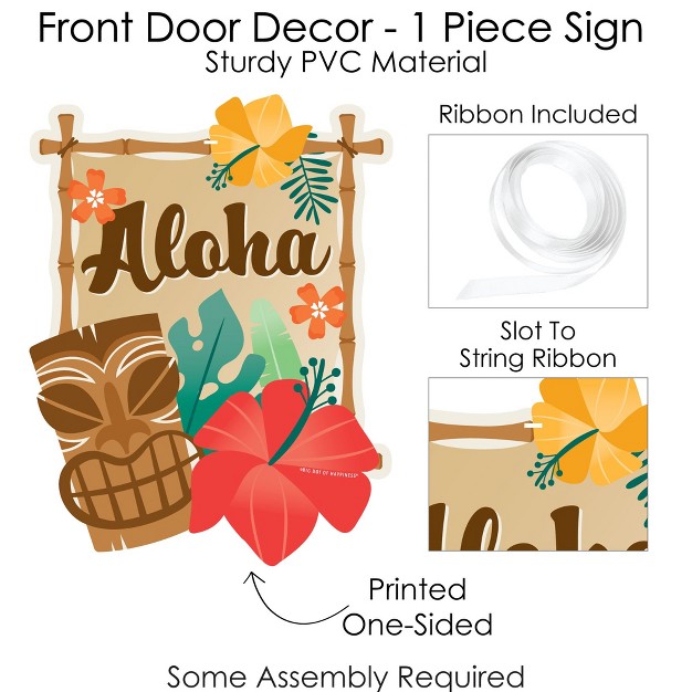 Big Dot Of Happiness Tropical Luau Hanging Porch Hawaiian Beach Party Outdoor Decorations Front Door Decor 1 Piece Sign