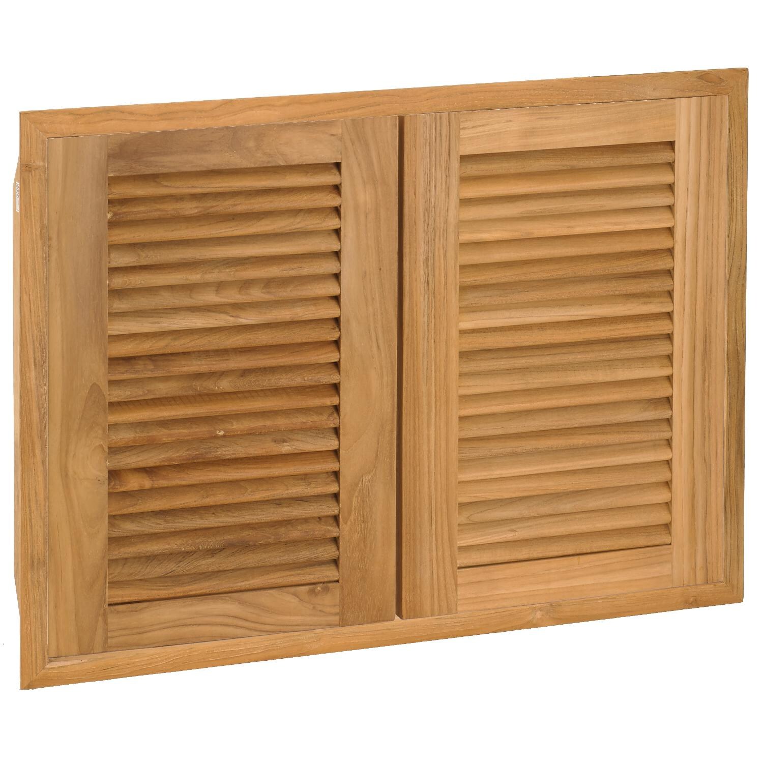 Pacific Teak Louvered 30-Inch Teak Wood Double Access Door