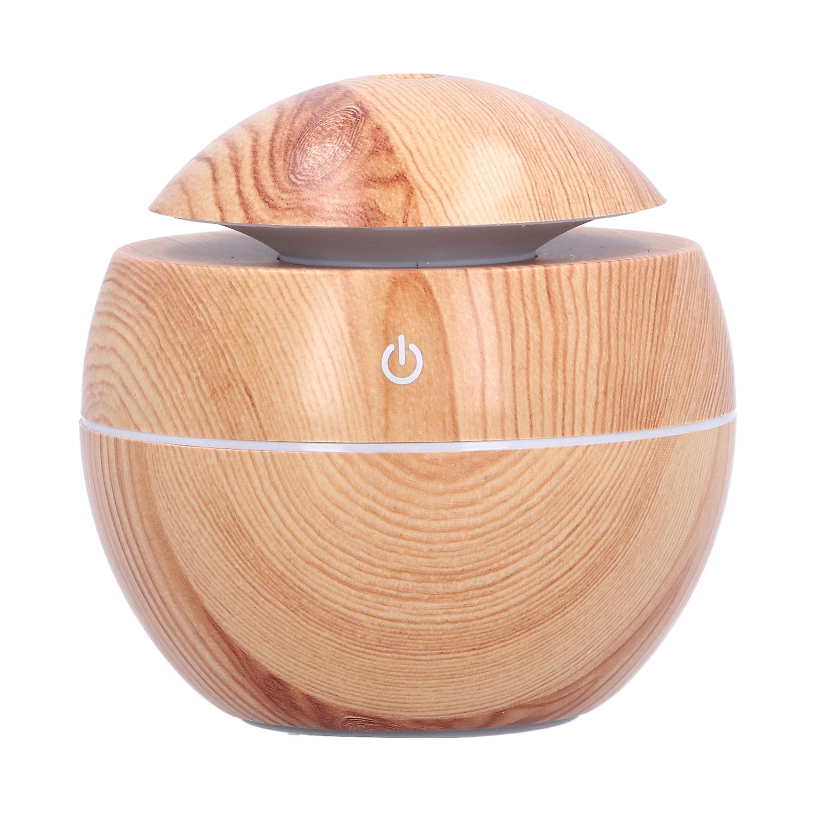 130ml Mini Humidifier MushroomShaped USB Mist Humidifier with Ambient Night Light(Light Wood Grain )