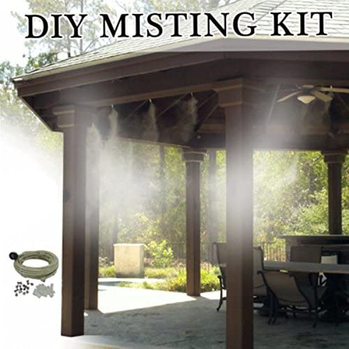 Patio Misting Kit - Pre- Assembled Misting System - Cools temperatures by up to 30 degrees - 36 Ft - 8 Nozzle System