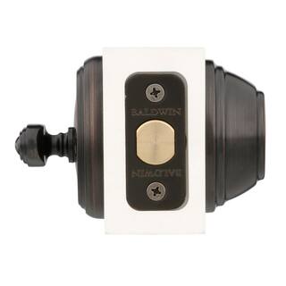 Baldwin Prestige Carnaby Venetian Bronze Exterior Entry Knob and Single Cylinder Deadbolt Combo Pack Featuring SmartKey Security 380RDBCYKSMB11P