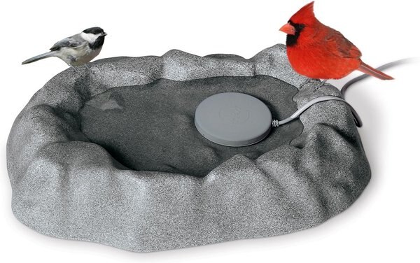 KandH Pet Products Thermo-Birdbath Heater Outdoor Birdbath， 1-gal