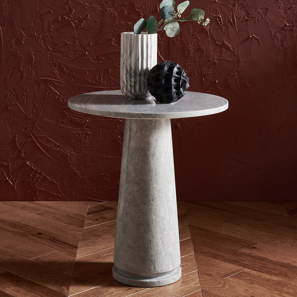 SAFAVIEH Couture Valentia Tall Round Marble Accent Table