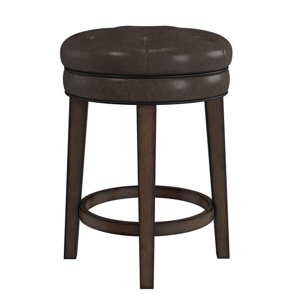 Hillsdale Furniture Krauss Wood Backless Counter Height Swivel Stool， Charcoal Gray