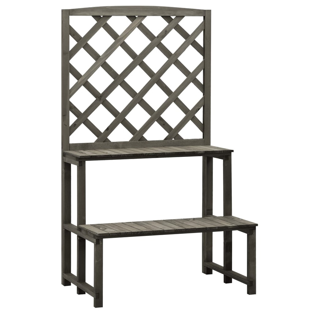 vidaXL Plant Stand with Trellis Gray 27.6\