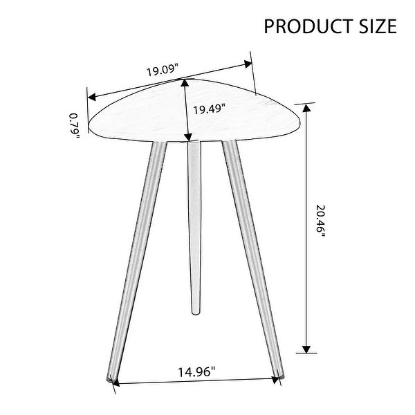 White Faux Marble Triangle EndandSide Table