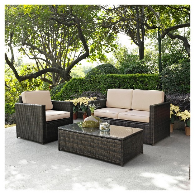 Palm Harbor 3pc All weather Wicker Patio Seating Set Crosley