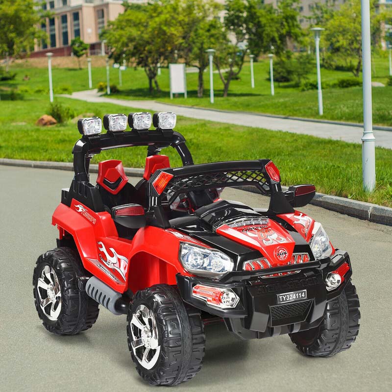 Kids Ride On Truck SUV 12V Battery Powered Electric Riding Toy Car with Colorful LED Lights & Remote Control