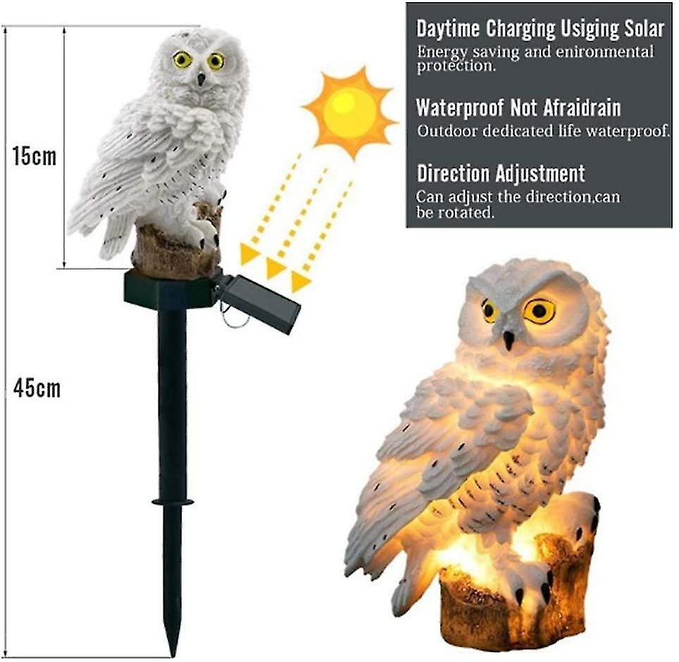 Owl Solar Led Light Garden Solar Light Outdoor Decoration Resin Pile Garden Lawn Path Yard Deco