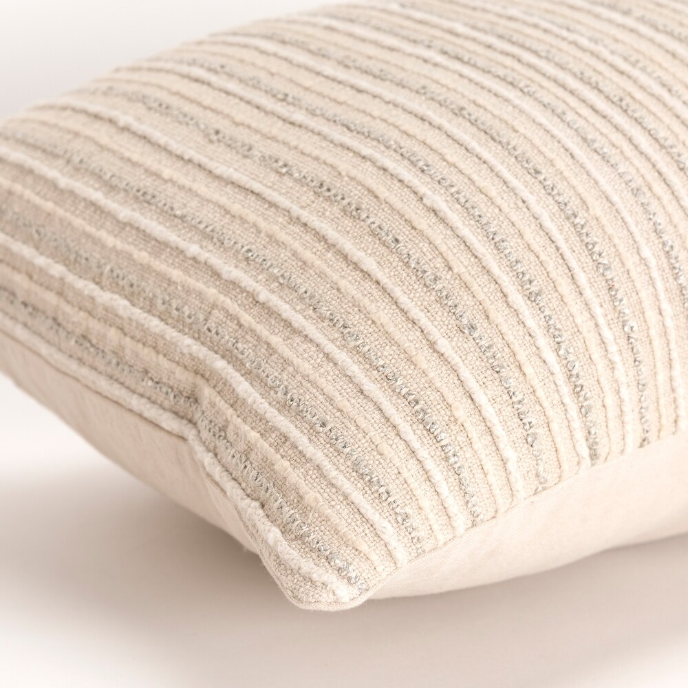 Rizzy Home Tonal Stripe Textured Solid Throw Pillow