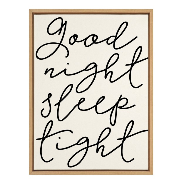 X 24 quot Sylvie Good Night Sleep Tight Framed Canvas By Maggie Price Natural Kate amp Laurel All Things Decor