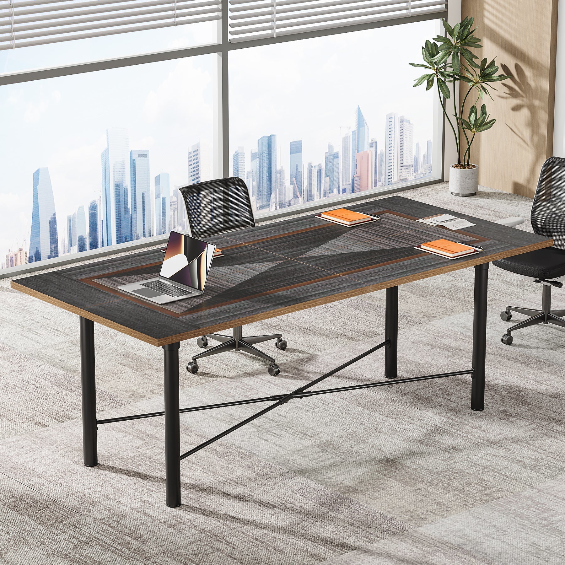 6FT Conference Table, Modern Meeting Table Training Boardroom Table