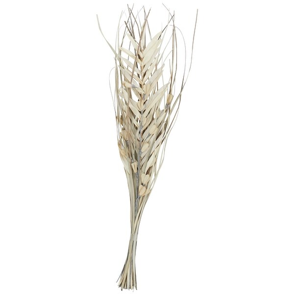 Beige or Light Brown Dried Plant Handmade Tall Floral Grass Bouquet Palm Leaf Natural Foliage