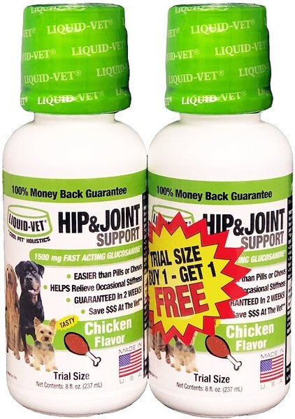 Liquid-Vet Hip and Joint Support Chicken Flavored Liquid Joint Supplement for Dogs