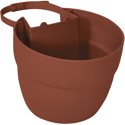 Emsco Group 7.5" x 7.5" x 6" Round Terracotta Steel Plant Planter