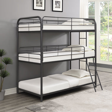 Garner Metal Twin Triple Bunk Bed Gunmetal-400777