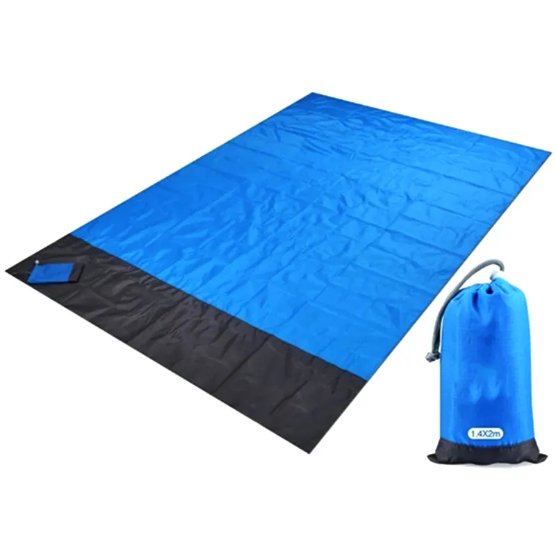 Traveling 3 5 Adults 200*210CM Extra Large Compact Lightweight Waterproof Beach Blanket with 4 Stakes