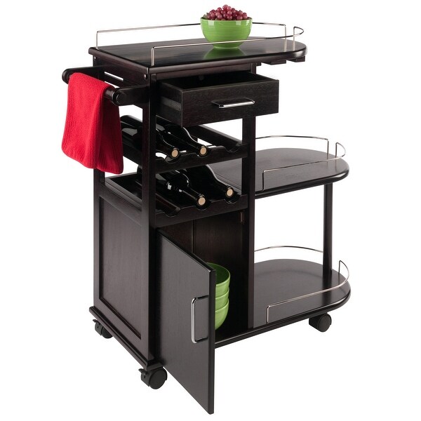 Wood Jimmy Entertainment Cart， Espresso Finish