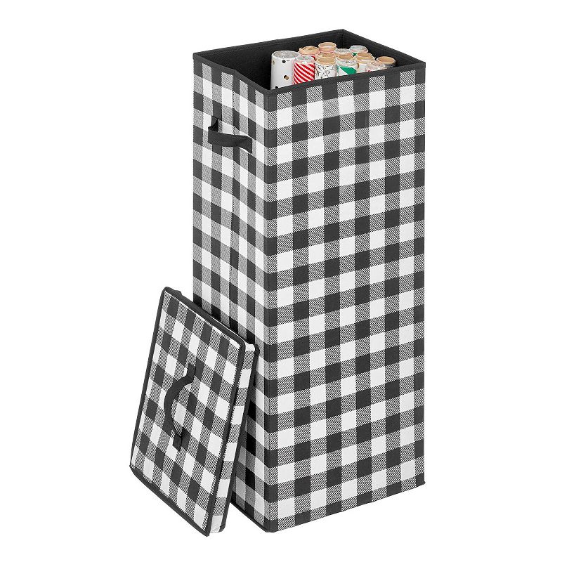 mDesign 41 Tall Gift-Wrapping Paper Storage Box with Handles + Removable Lid