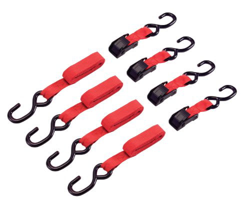 TEKTON 6217 6-Foot by 7/8-Inch Cam Buckle Tie Downs， 4-Piece Multi-Colored