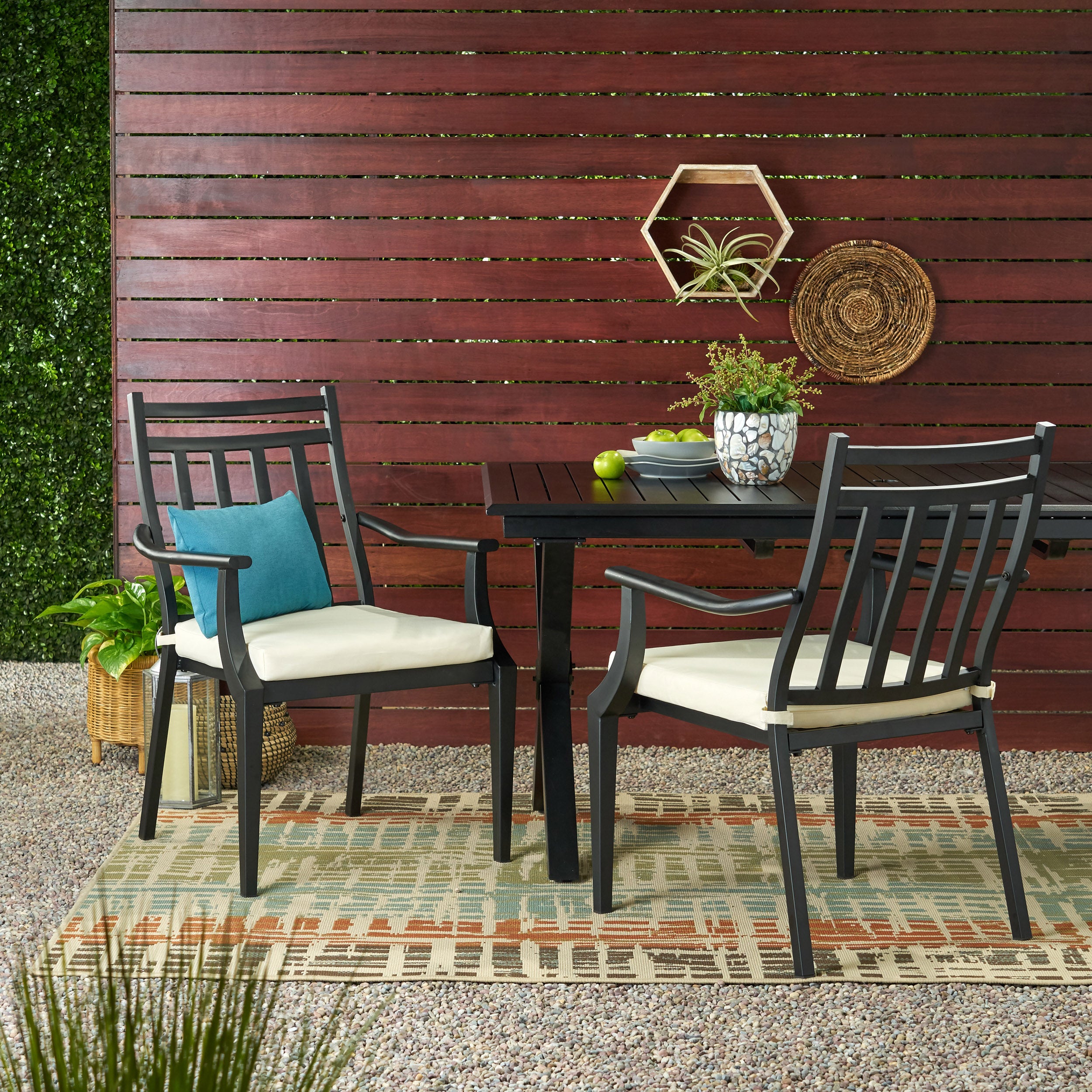 Olive Outdoor Dining Chair with Cushion (Set of 2)