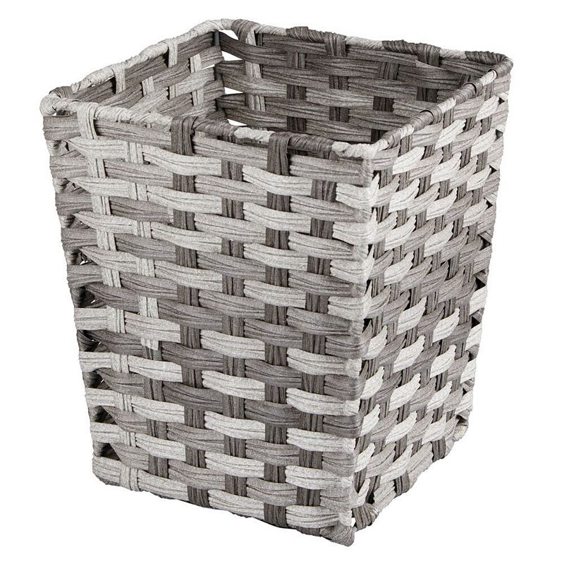 mDesign Woven Square Trash Can Wastebasket， Garbage Container Bin