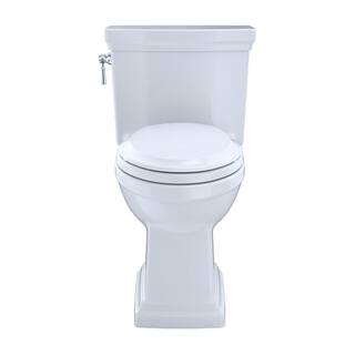 TOTO Promenade II 1-Piece 1.28 GPF Single Flush Elongated ADA Comfort Height Toilet in Cotton White SoftClose Seat Included MS814224CEFG#01