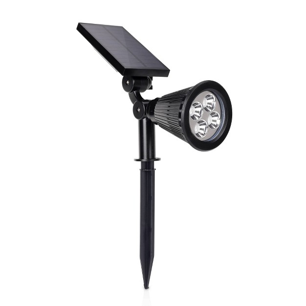 2pk Solar Outdoor Spotlights Black Techko Maid